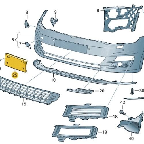 Front Number Plate Bracket – 5G0 807 287 AK 9B9