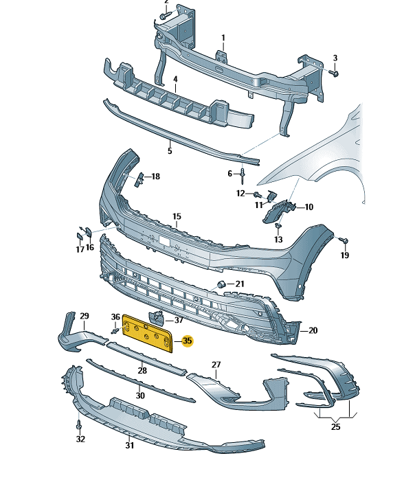 Front Number Plate Bracket – 5NA 807 287 Q 9B9