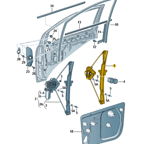 N/S Front Manual Window Regulator – 5Z3 837 501 E