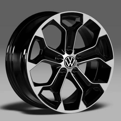 Transporter T5, T6, T6.1 – 18″ Alloy Wheel Set – Polished Gloss Black 5 spoke
